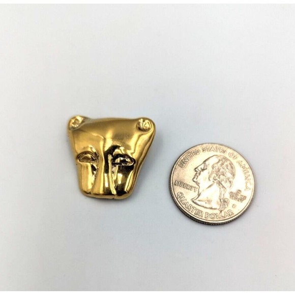 Metropolitan Museum Art Sterling 925 Vermeil MMA Lioness Cat Mask Pin Brooch - Picture 11 of 11